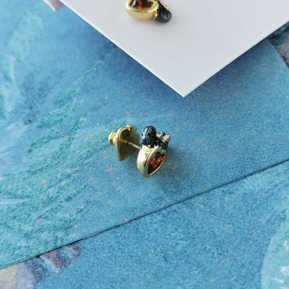 Kate Spade Disney Minnie Mouse Gold Earrings Red - Picture 3 of 3